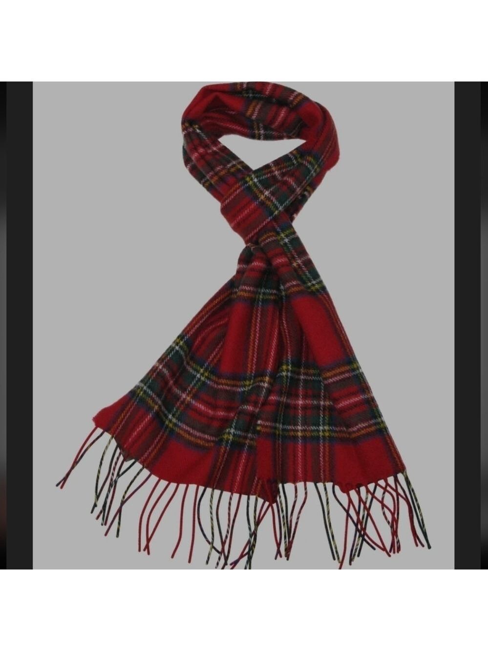 Ingles Buchan Lambswool Scarf in MacLean Modern Tartan in Scottish red new